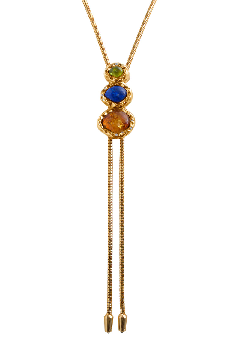 THE MERRIAM WITH TOURMALINE, LAPIS, AND AMBER
