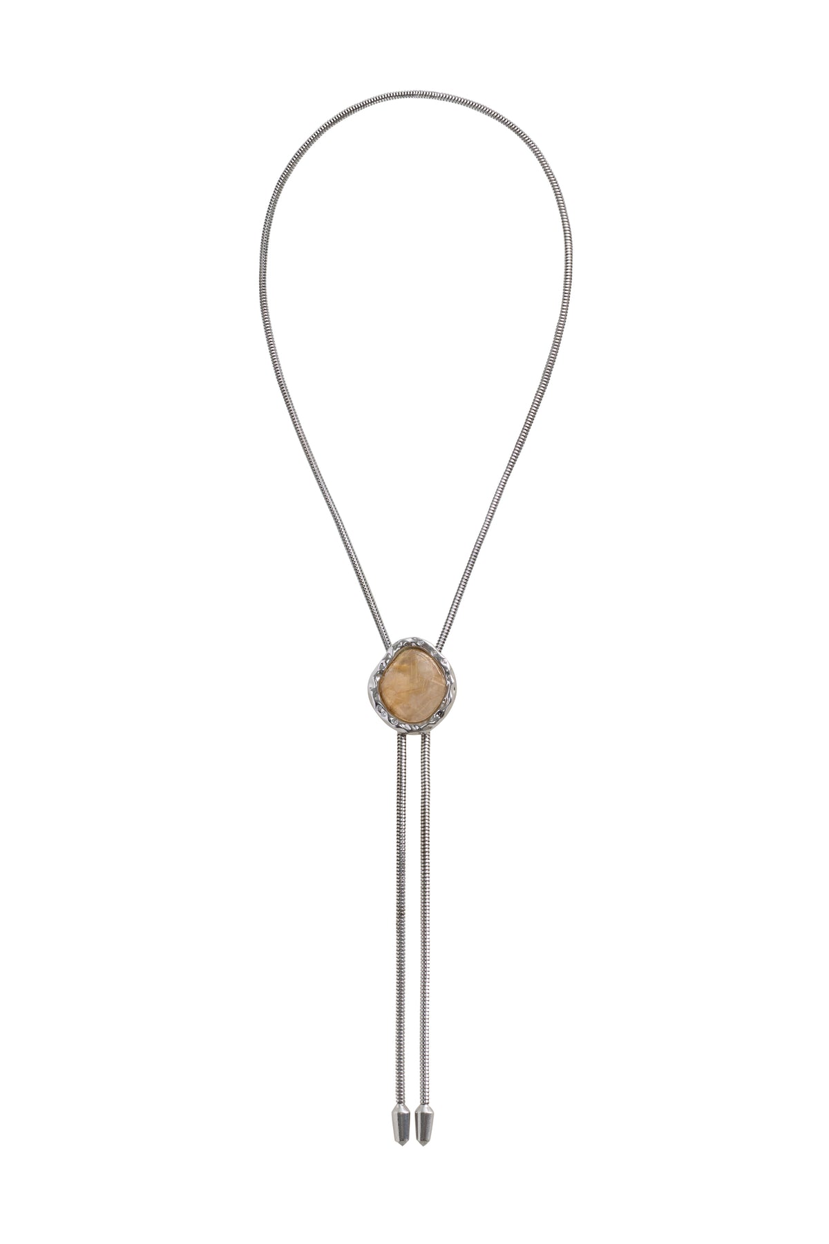THE LOLA IN SILVER WITH GOLD RUTILATED QUARTZ