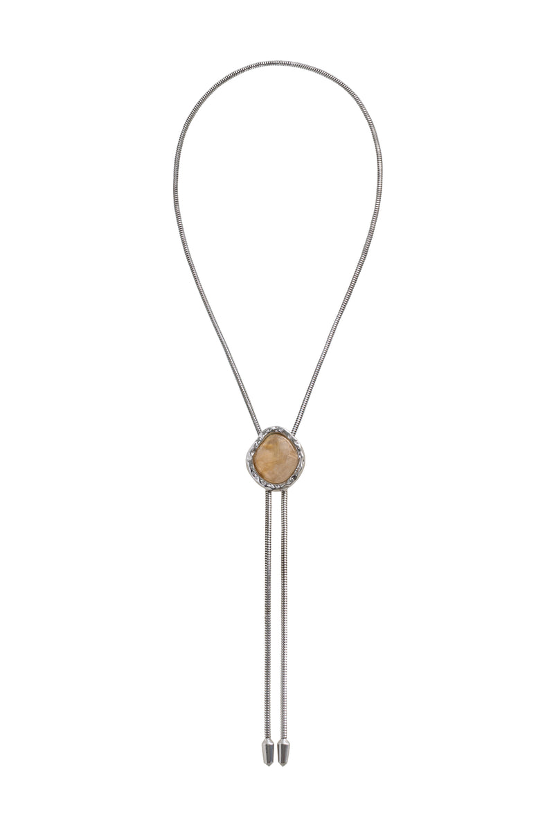 THE LOLA IN SILVER WITH GOLD RUTILATED QUARTZ