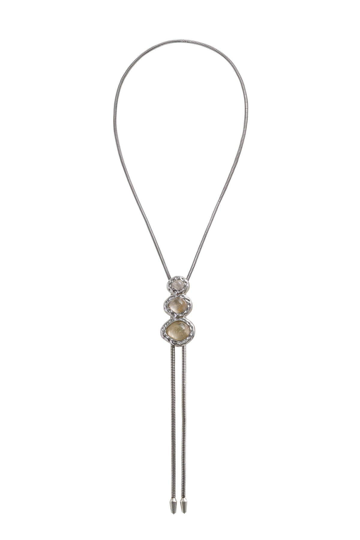 THE MERRIAM IN SILVER WITH GOLD RUTILATED QUARTZ