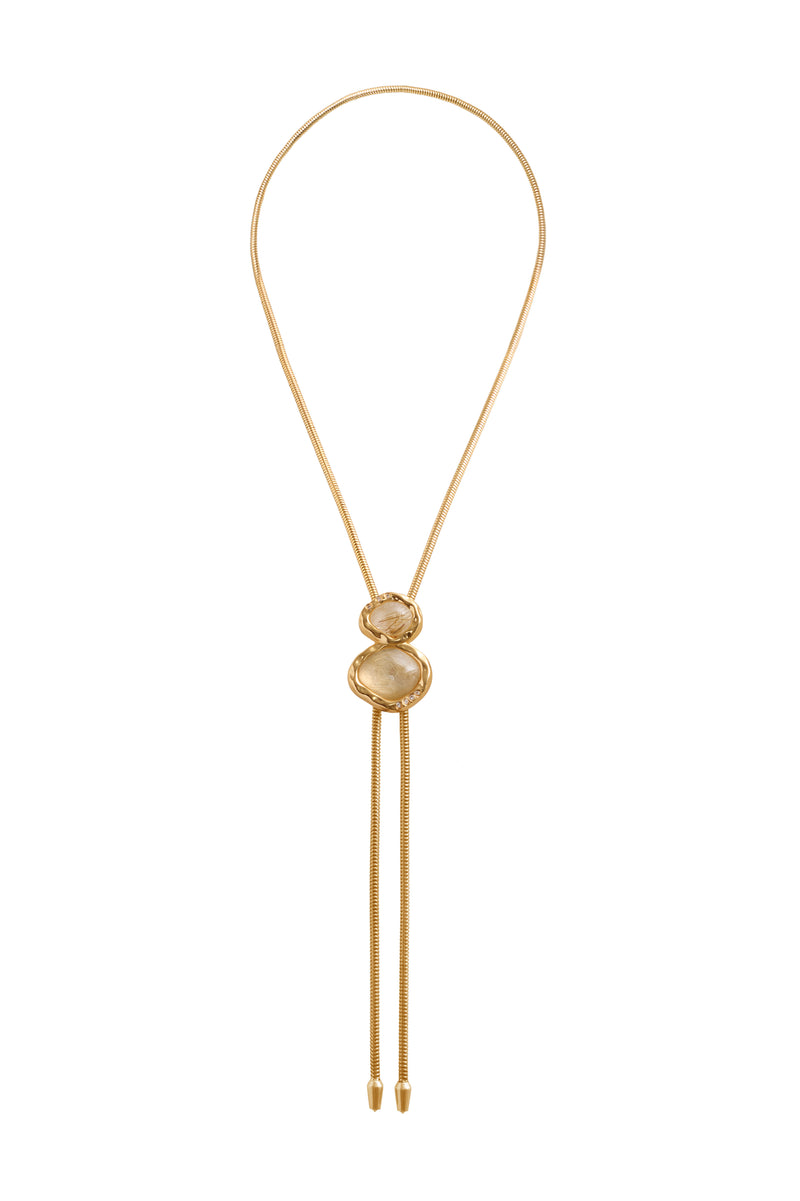 THE BLYTHE IN GOLD WITH GOLD RUTILATED QUARTZ