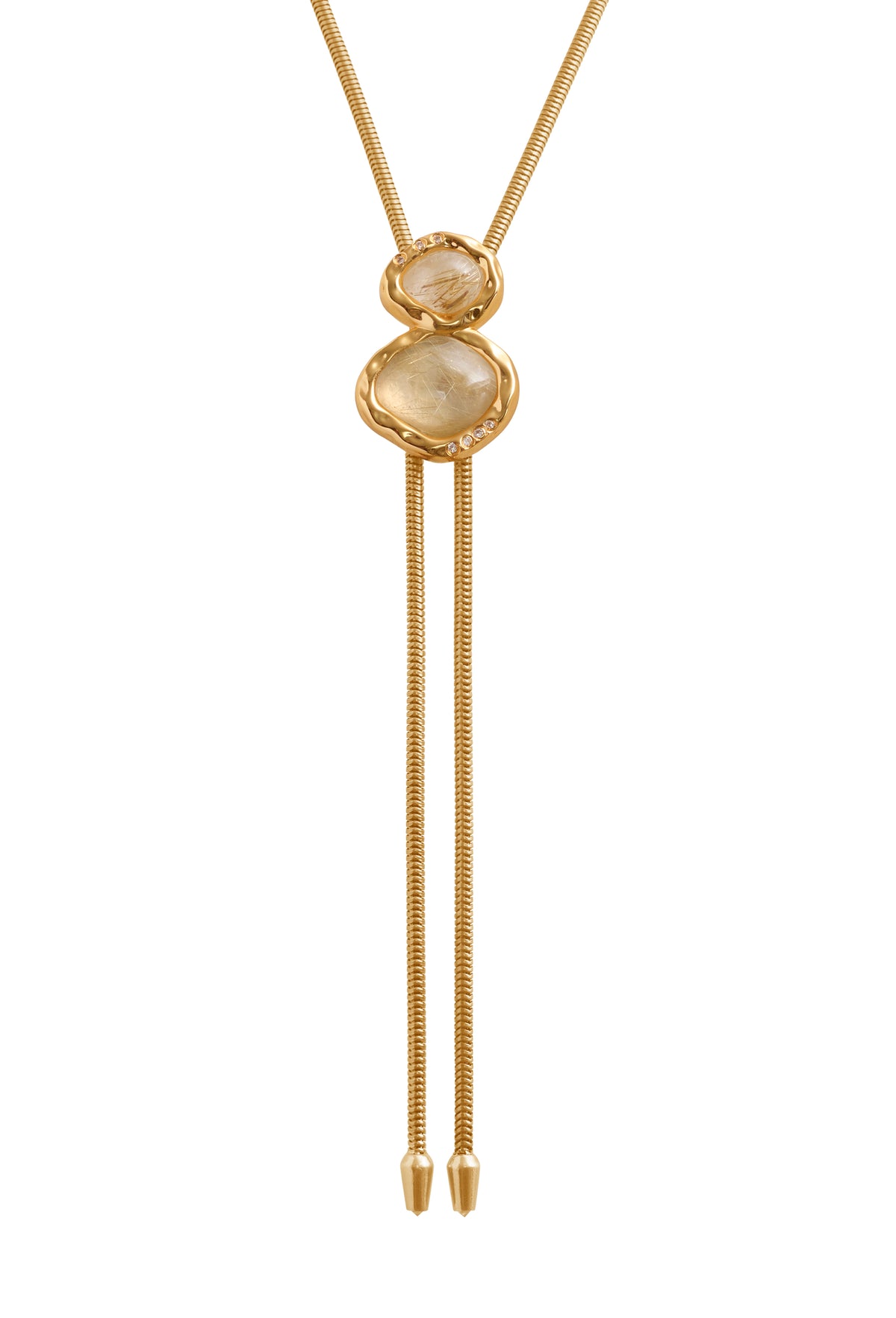 THE BLYTHE IN GOLD WITH GOLD RUTILATED QUARTZ