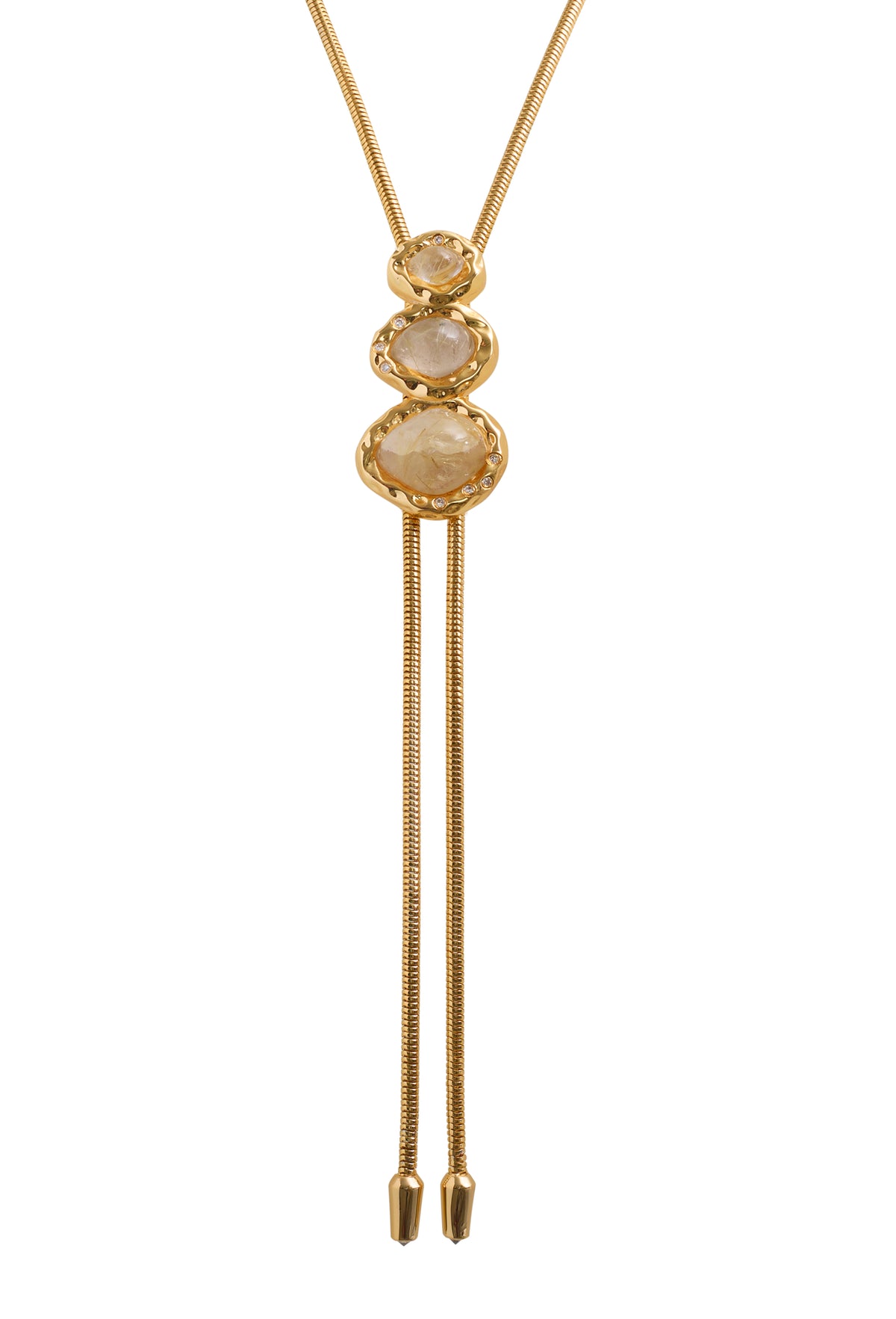 THE MERRIAM IN GOLD WITH GOLD RUTILATED QUARTZ