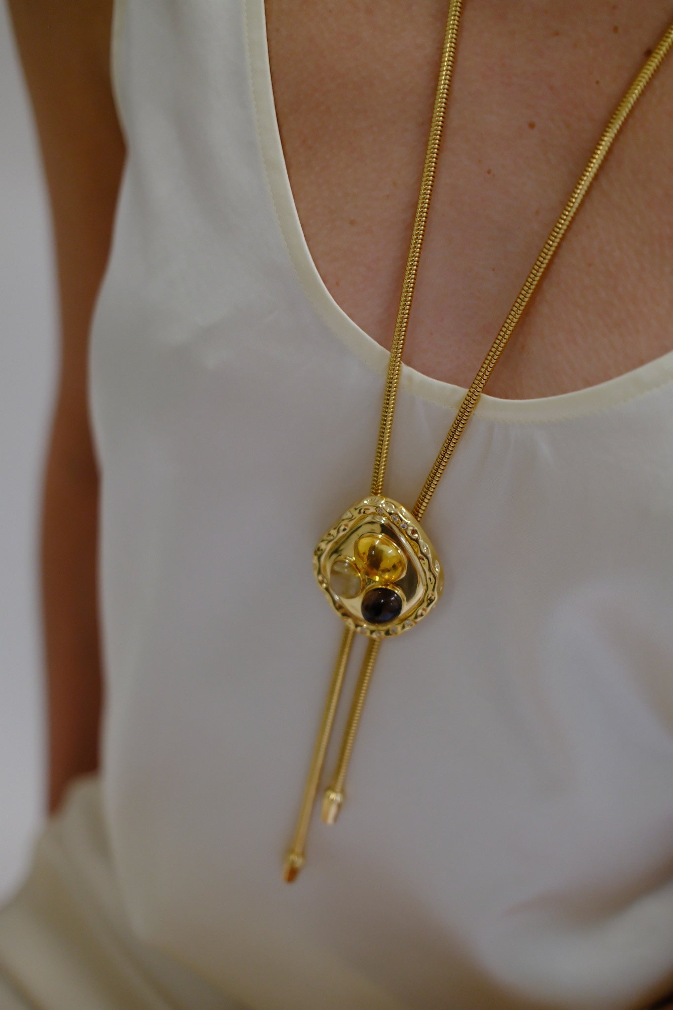 THE JOANNA WITH CITRINE, CHAMPAGNE RUTILATED QUARTZ, AND SMOKEY TOPAZ