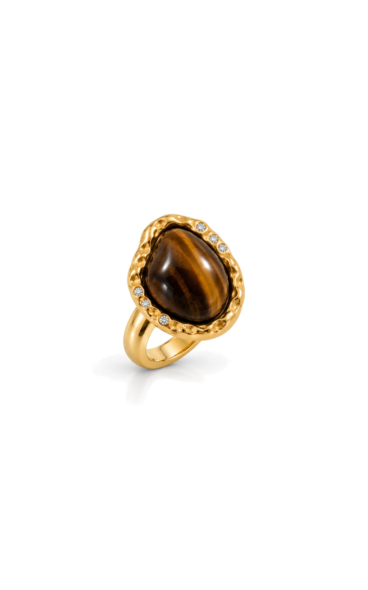 THE LOLA RING IN GOLD WITH TIGER'S EYE