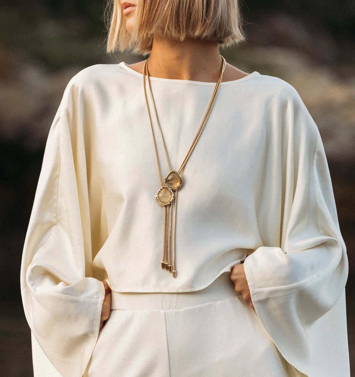 THE LOLA IN GOLD WITH GOLD RUTILATED QUARTZ