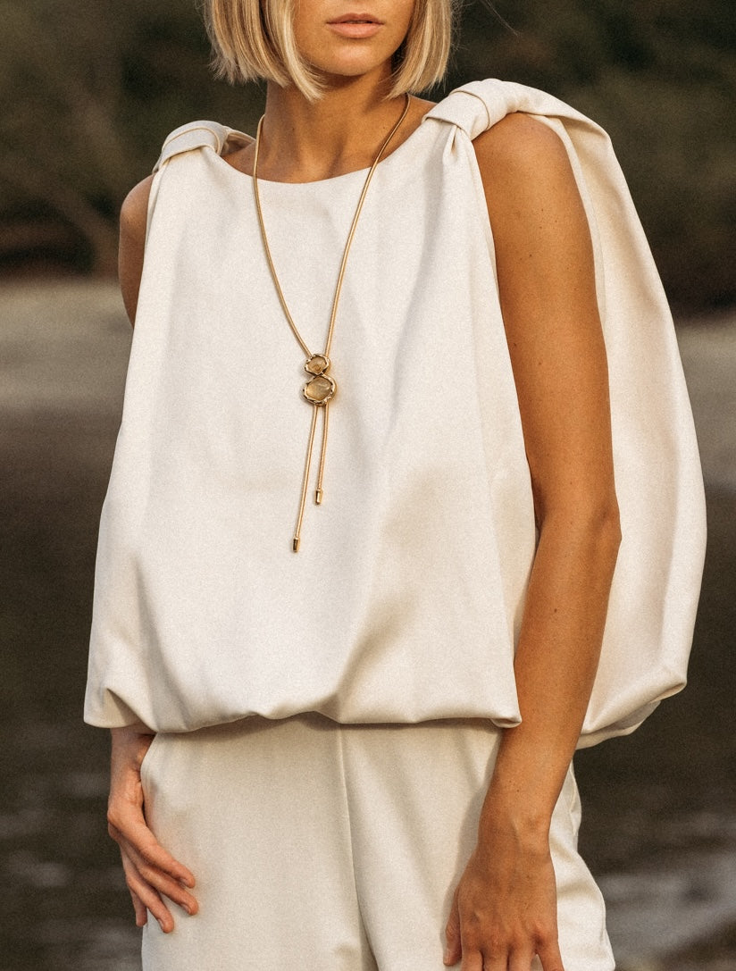 THE BLYTHE IN GOLD WITH GOLD RUTILATED QUARTZ