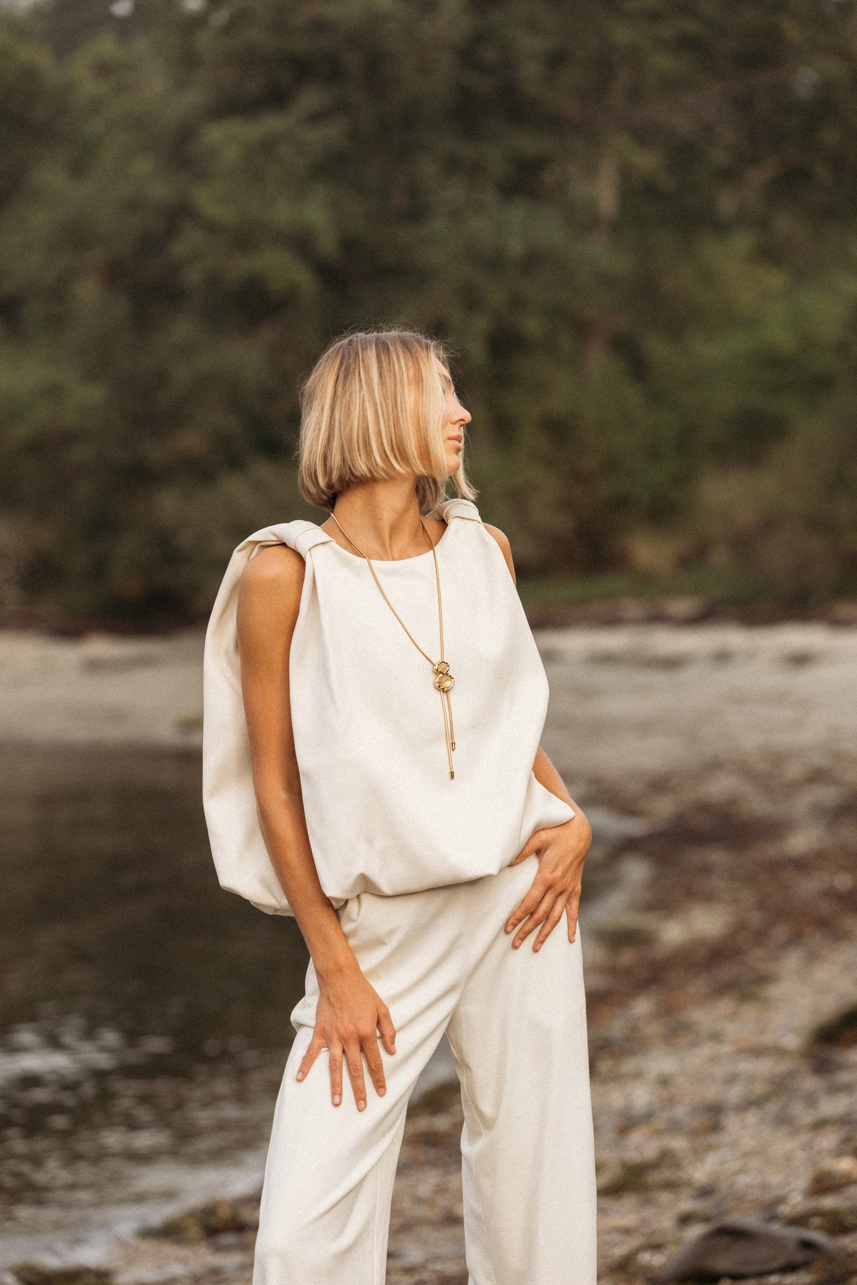 THE BLYTHE IN GOLD WITH GOLD RUTILATED QUARTZ