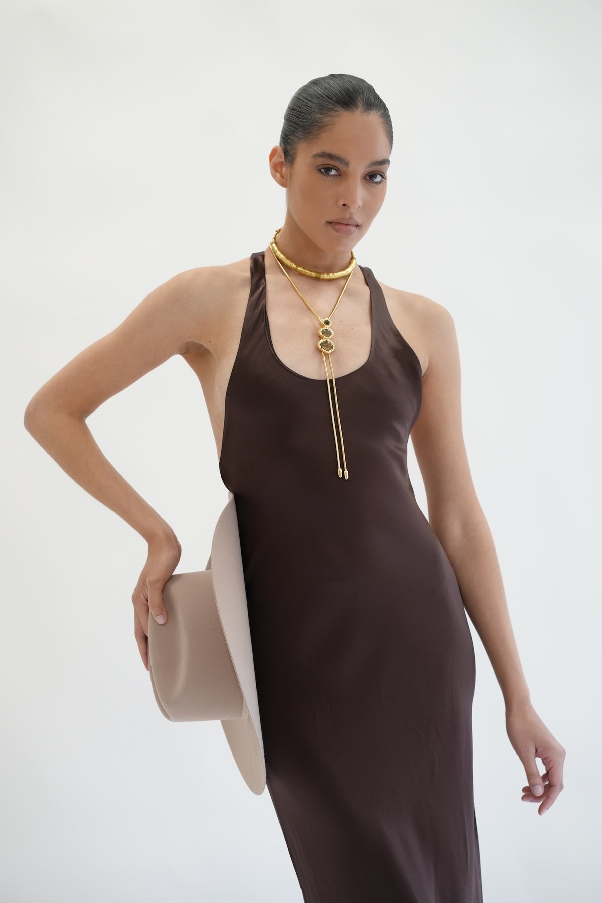 THE MERRIAM IN GOLD WITH SMOKEY TOPAZ