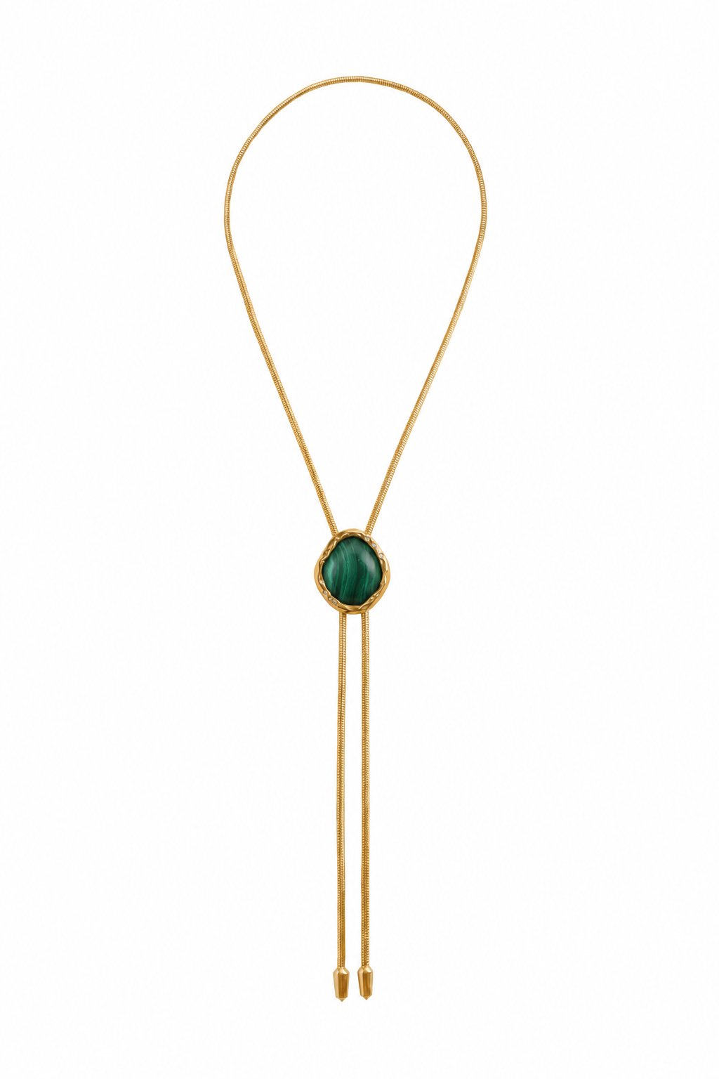 THE LOLA IN GOLD WITH MALACHITE