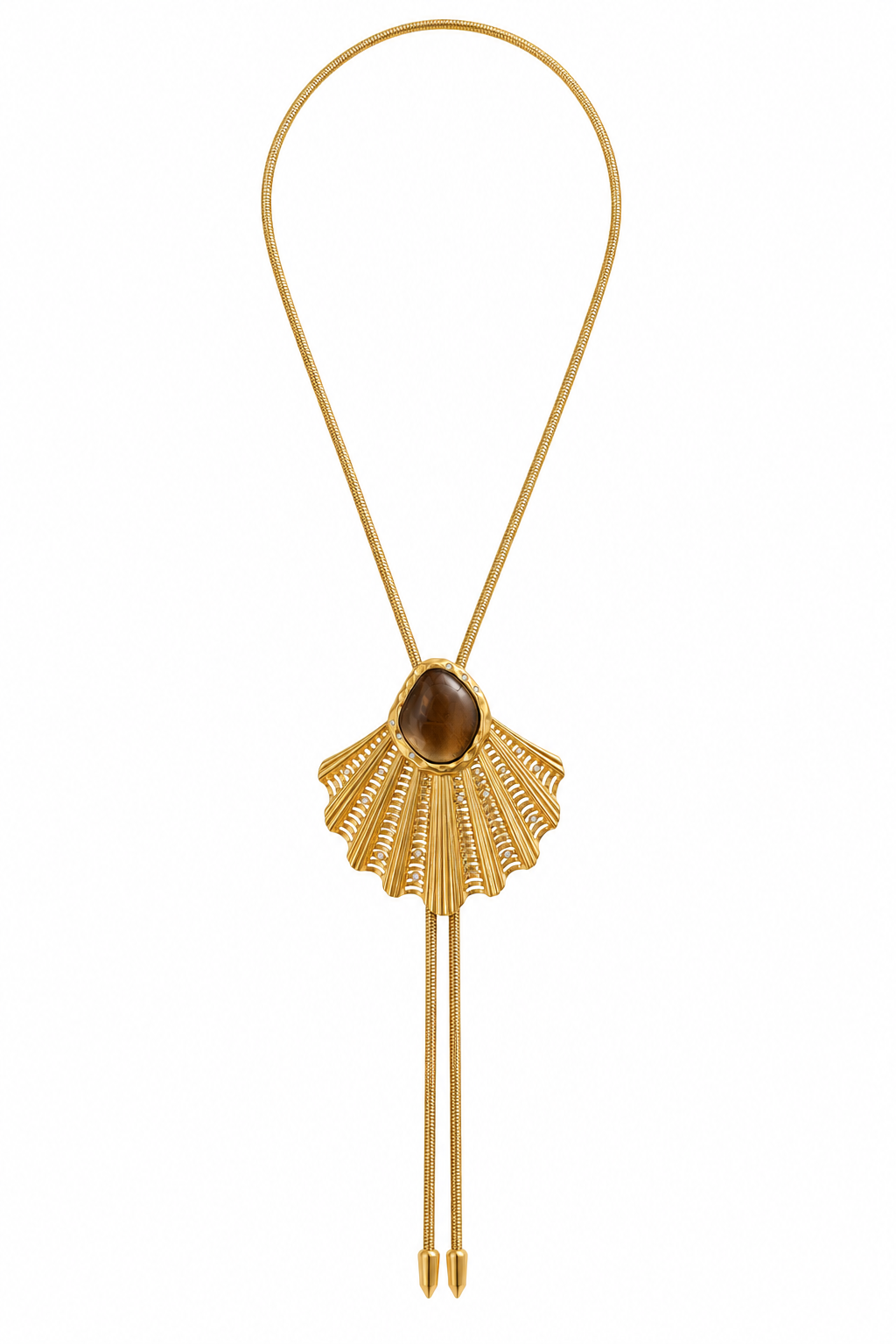 THE PALMETTE IN GOLD WITH SMOKEY TOPAZ