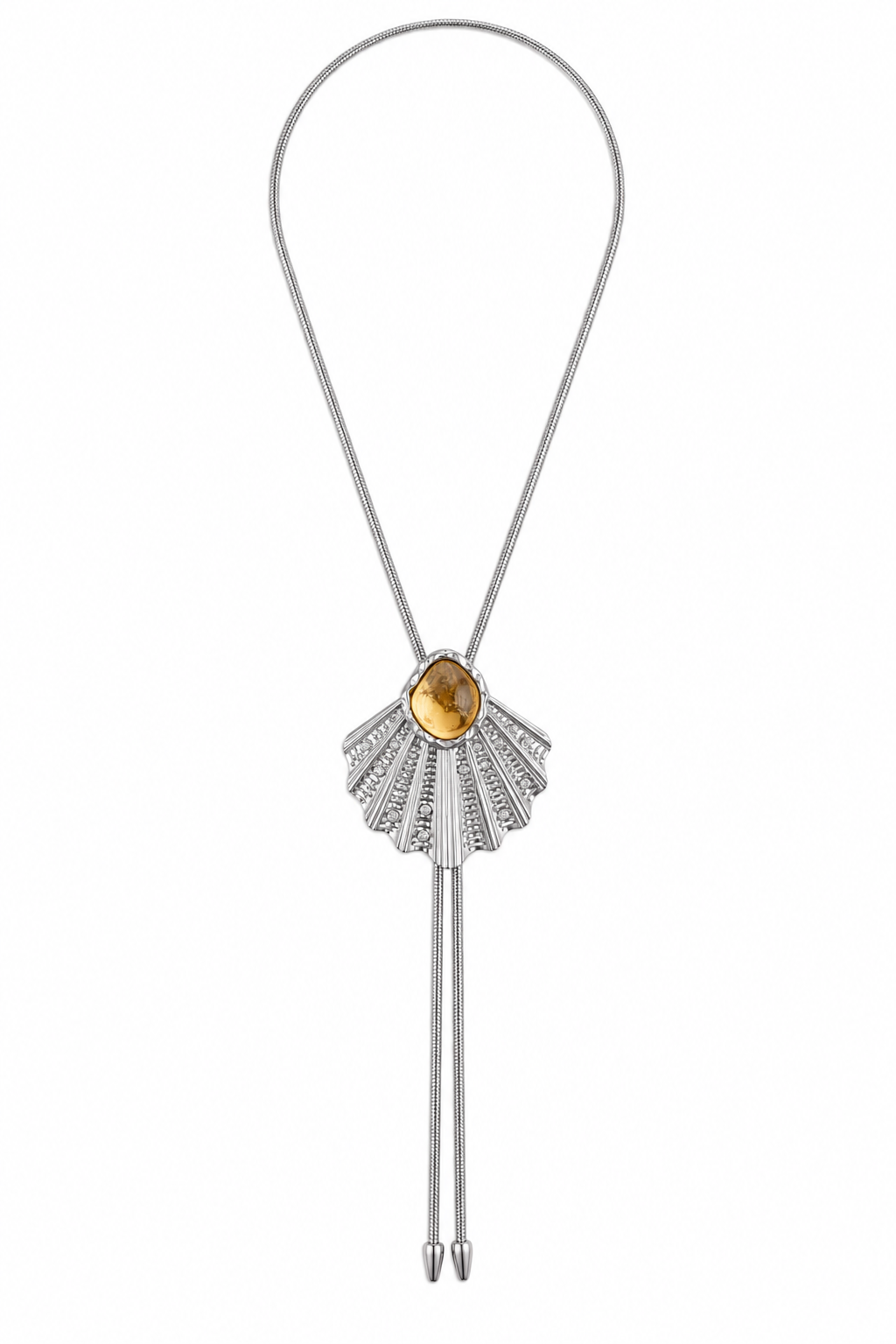 THE PALMETTE IN SILVER WITH CITRINE