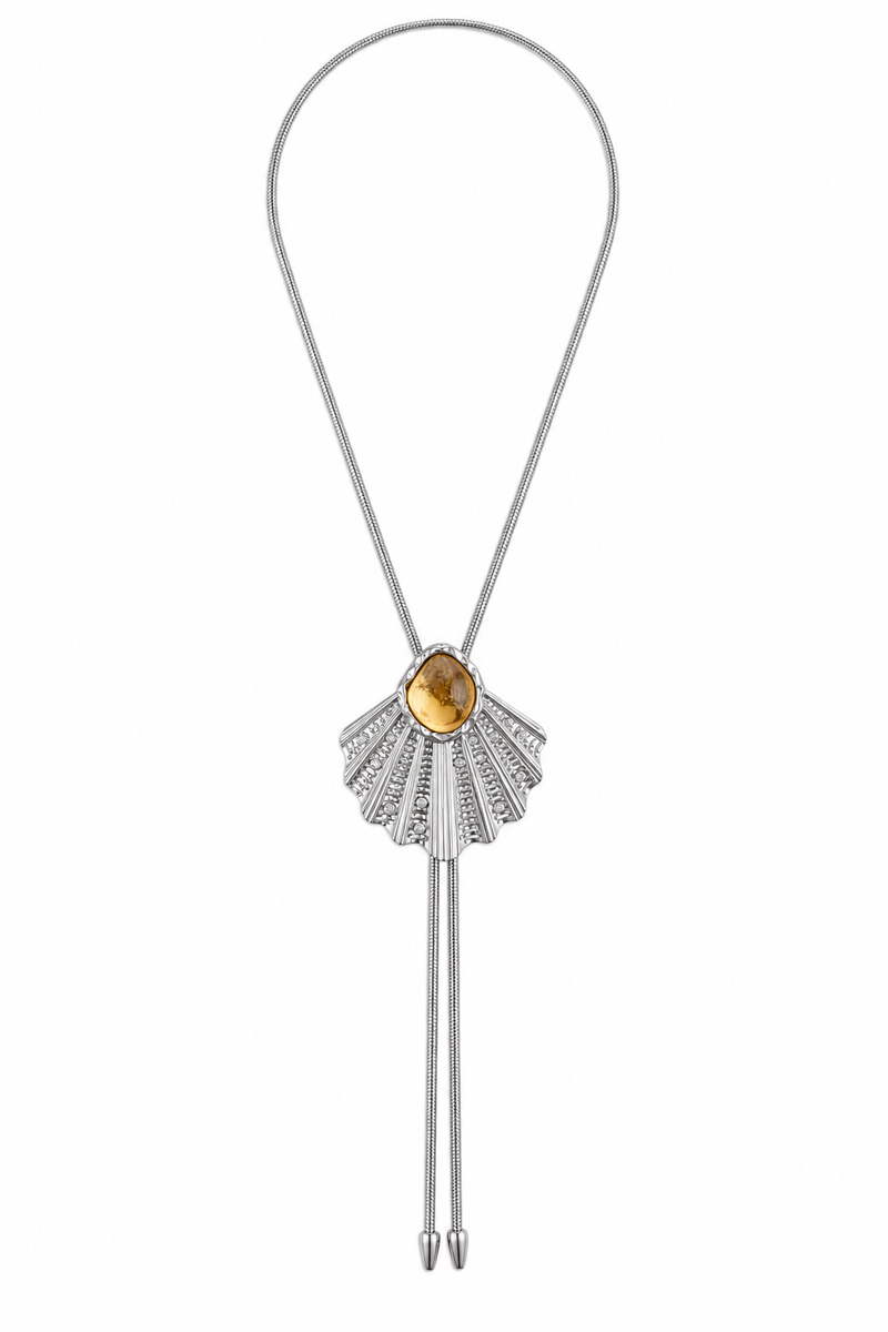 THE PALMETTE IN SILVER WITH CITRINE